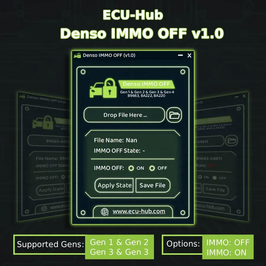 Denso IMMO OFF Tool from ECU-Hub for IMMO OFF and IMMO ON operations